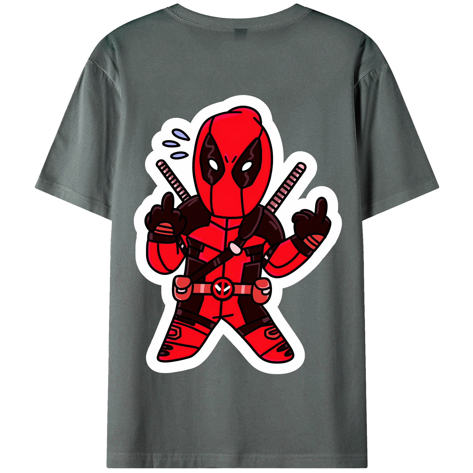 （画像用） Deadpool デッドプール 綿100％半袖Tシャツ（背面プリント）